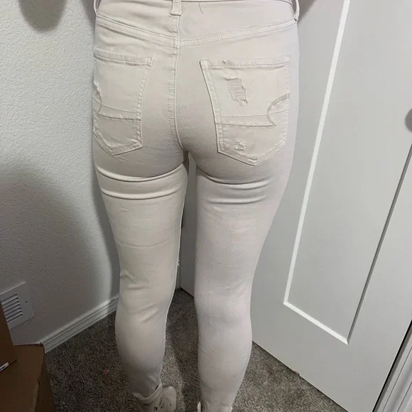 American Eagle Outfitters Jeans Off White Ripped Jeggings From